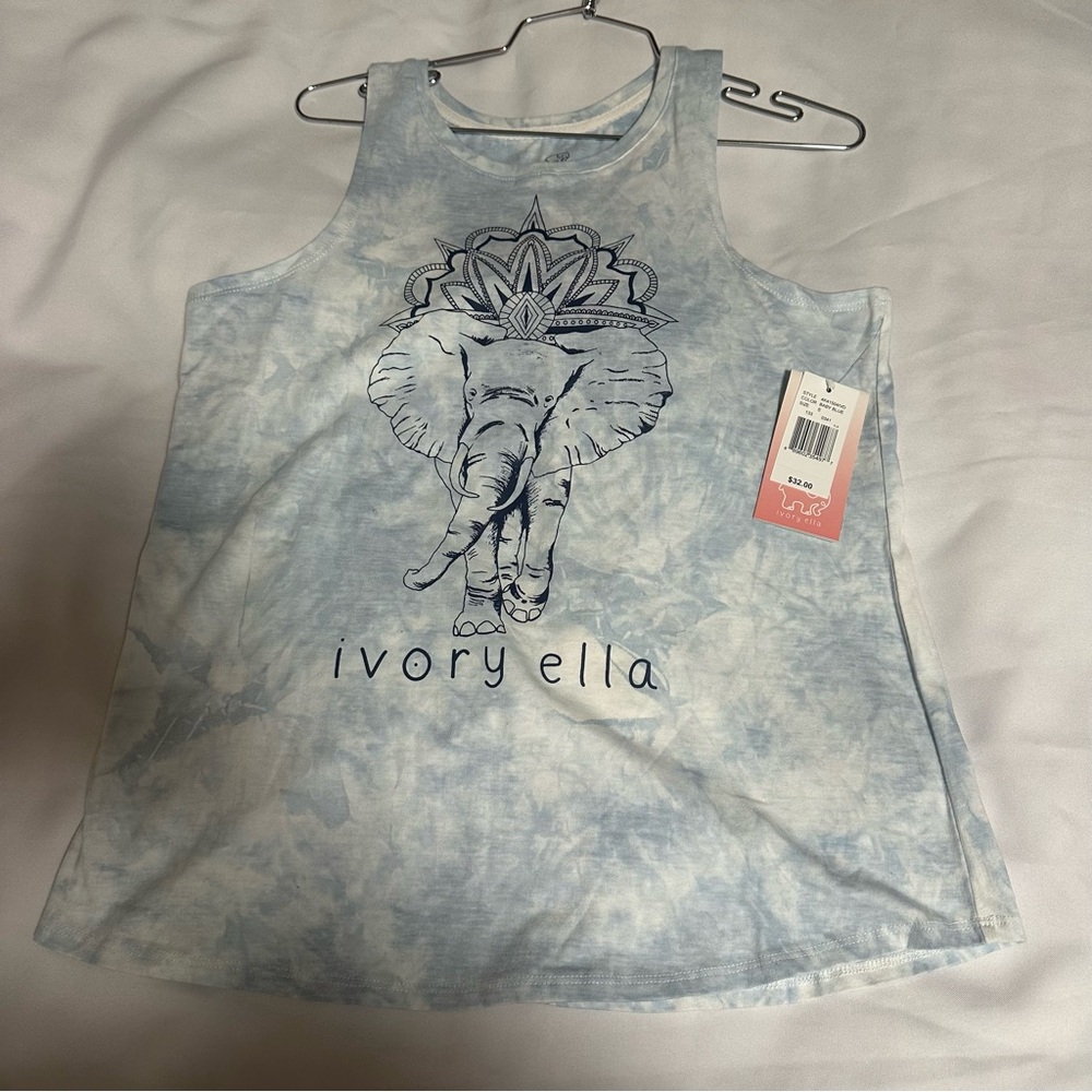 Ivory Ella Light Blue Elephant Tank